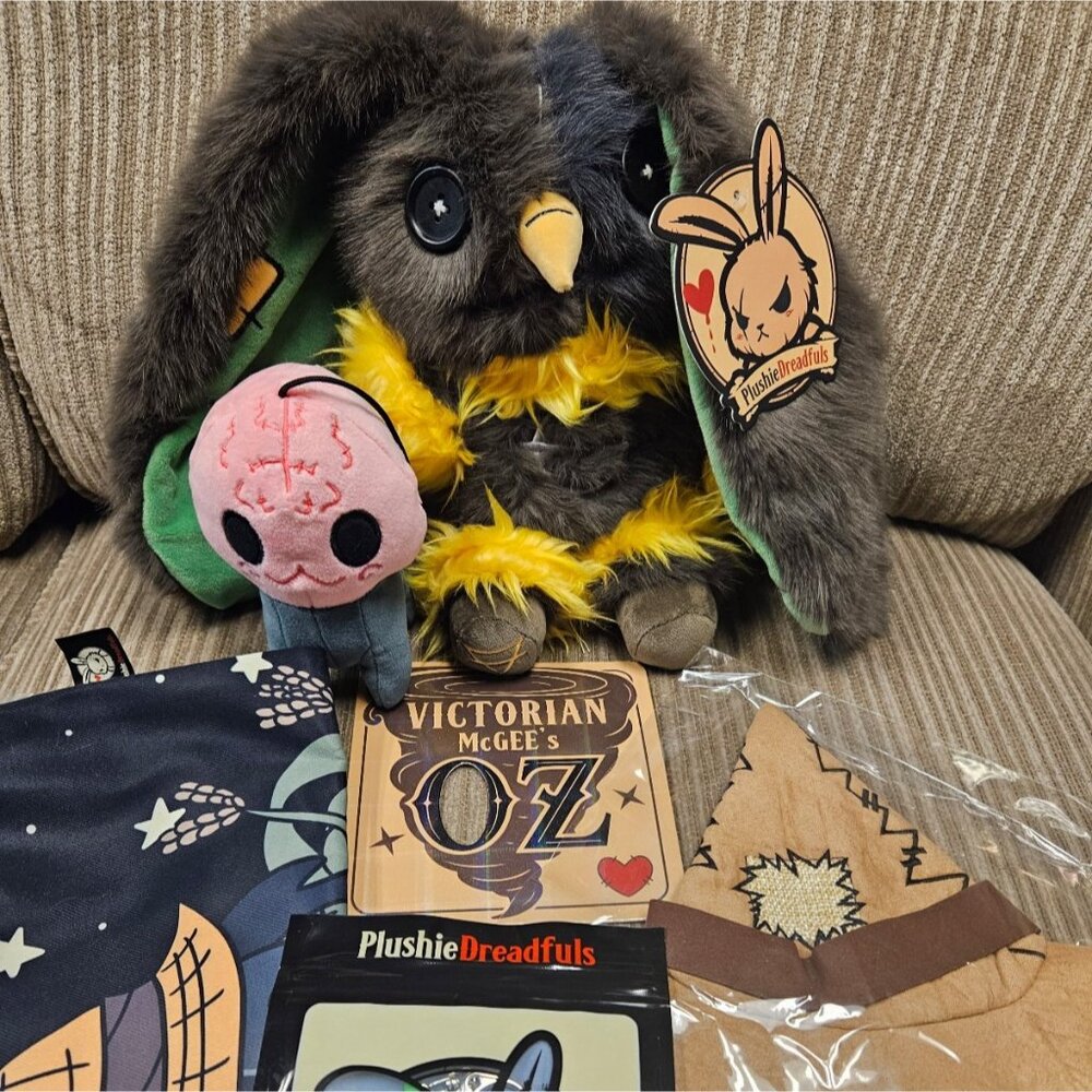 Plushie Dreadfuls Victorian McGee's Scarecrow and Brain Pup NWT